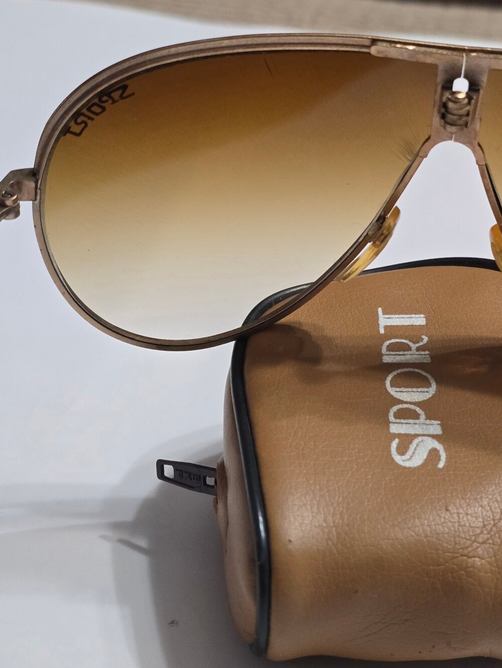 Vintage 80s Sport Brown Gradient Aviator Sunglasses - Picture 8 of 16